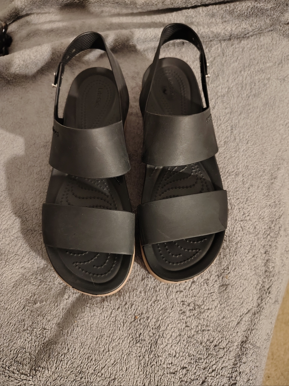 CROCS Black Women's Double-Strap Slingback Sandals